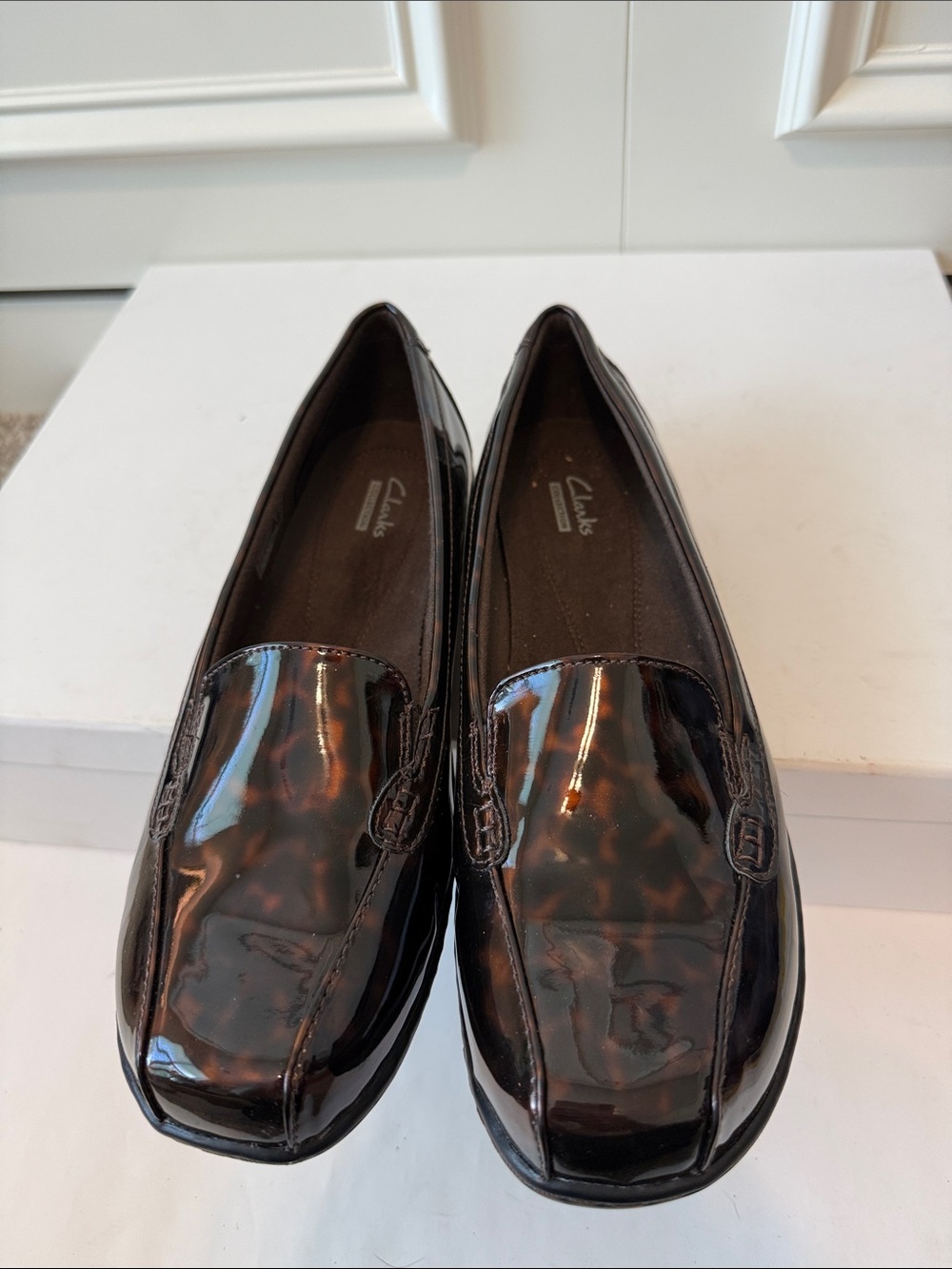 Clarks Women's Tortoise Shell Patent Leather Loafers